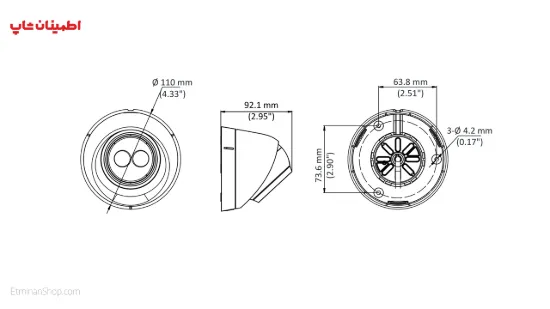 Picture of دوربین هایلوک 2 مگ آی پی مدل  HILOOK IPC-T120-D