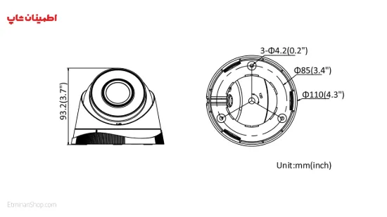 Picture of دوربین هایلوک 2 مگ آی پی مدل  HILOOK IPC-T220-H