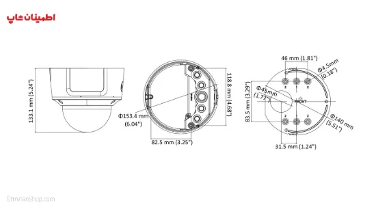 Picture of دوربین هایک ویژن 6 مگاپیکسلی آی پی مدل  HIKVISION IP DS-2CD2763G0-IZS