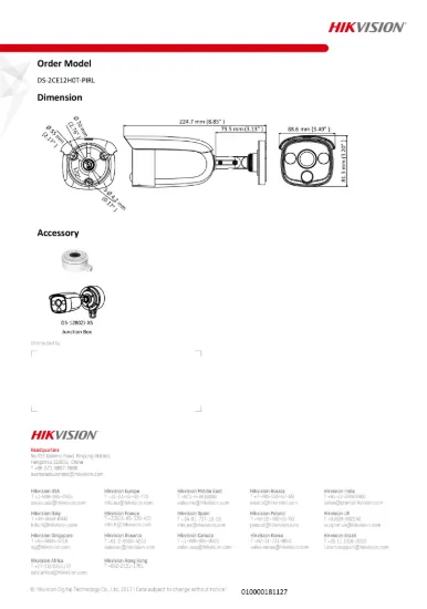Picture of دوربین هایک ویژن 5 مگاپیکسلی توربو مدل HikVision TURBO DS-2CE12H0T-PIRL